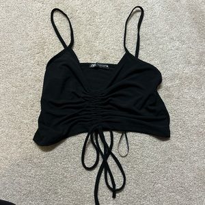 Zara Tie Cinch Crop Tank Top